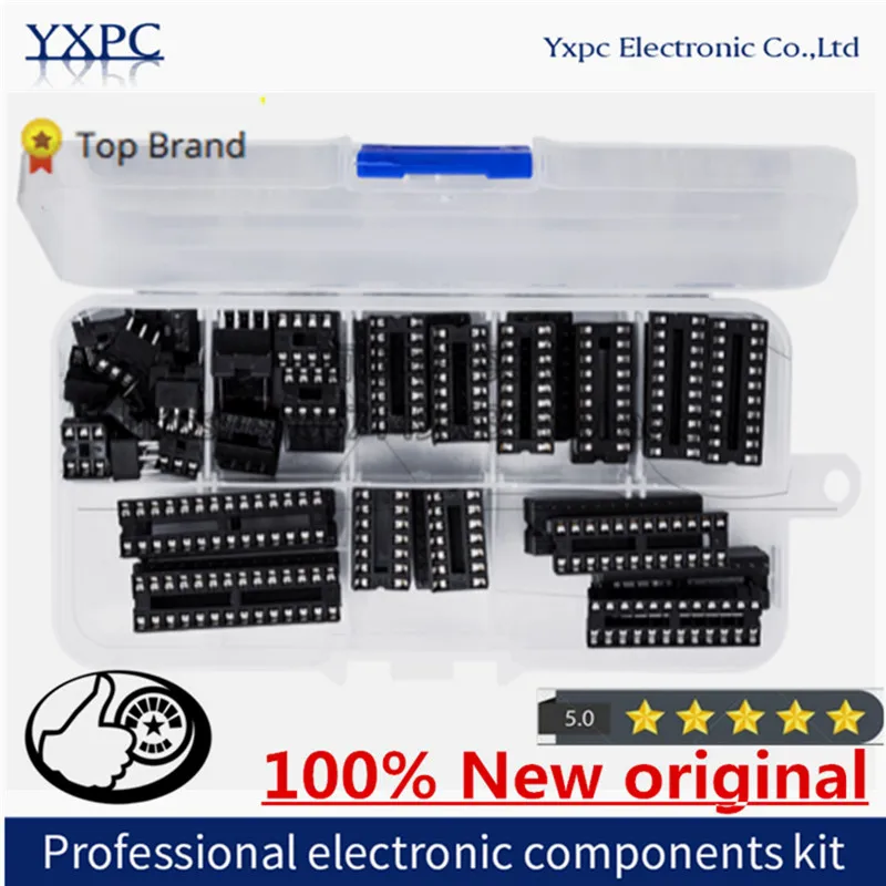 

66PCS/lot With Box DIP IC Sockets Adaptor Solder Type Socket Kit 6 8 14 16 18 20 24 28 Pin DIP-6 DIP-8 DIP-14 IC Connector