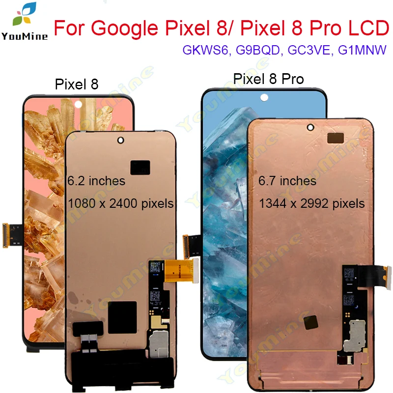 Google Pixel 8 LCD ディスプレイ GKWS6、G9BQD タッチスクリーン