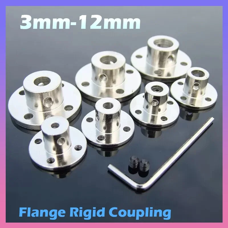 2Pcs 3/3.17/4/5/6/6.35/7/8/10/11/12mm 플랜지 리지드 샤프트 커플 링 커플러 칼라 클램프 브래킷 모터 커넥터