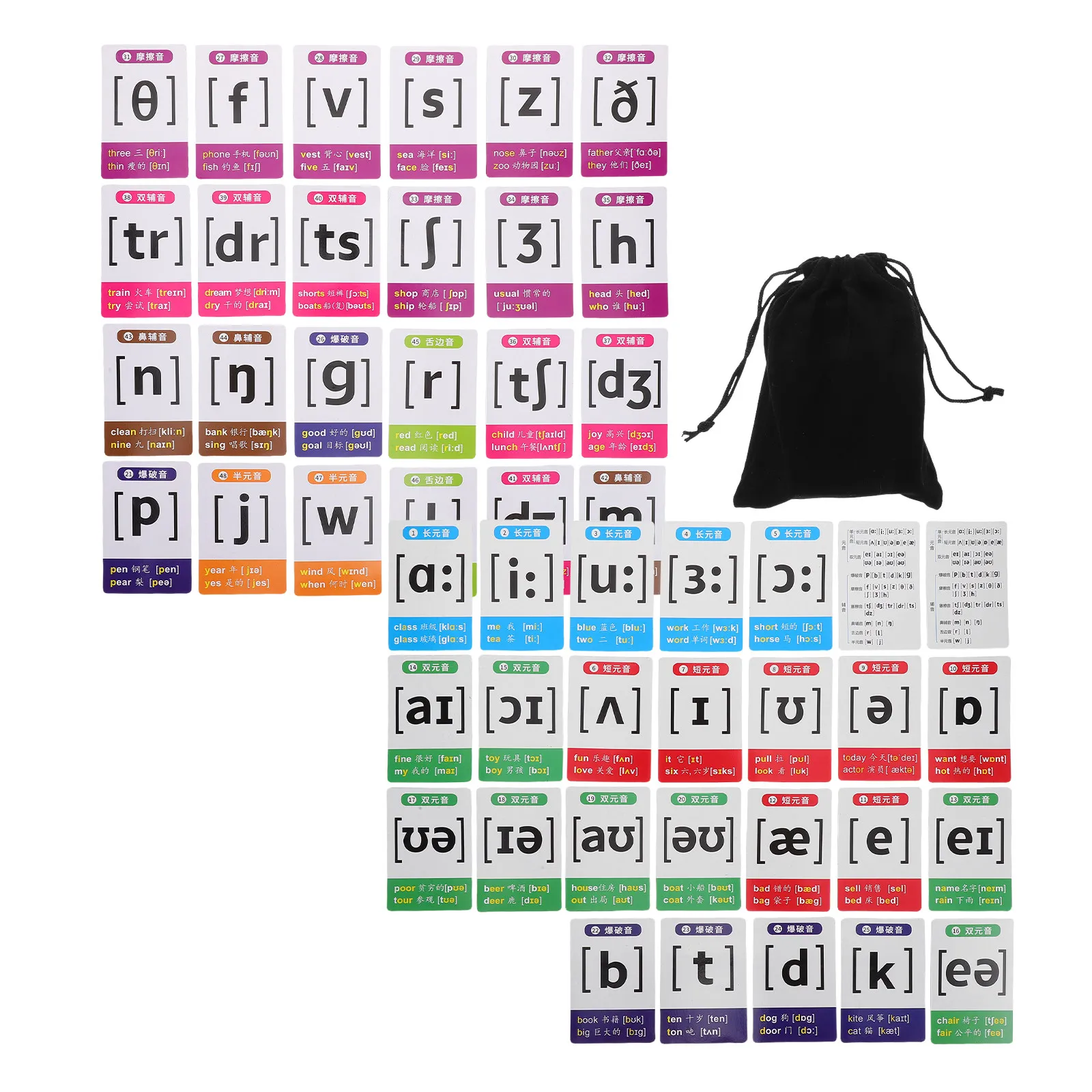 48Pcs Magnetic Phonetic Symbol Cards Vibrant Alphabet Flashcards for Kindergarten Phonetic Symbol Recognition Learning Games