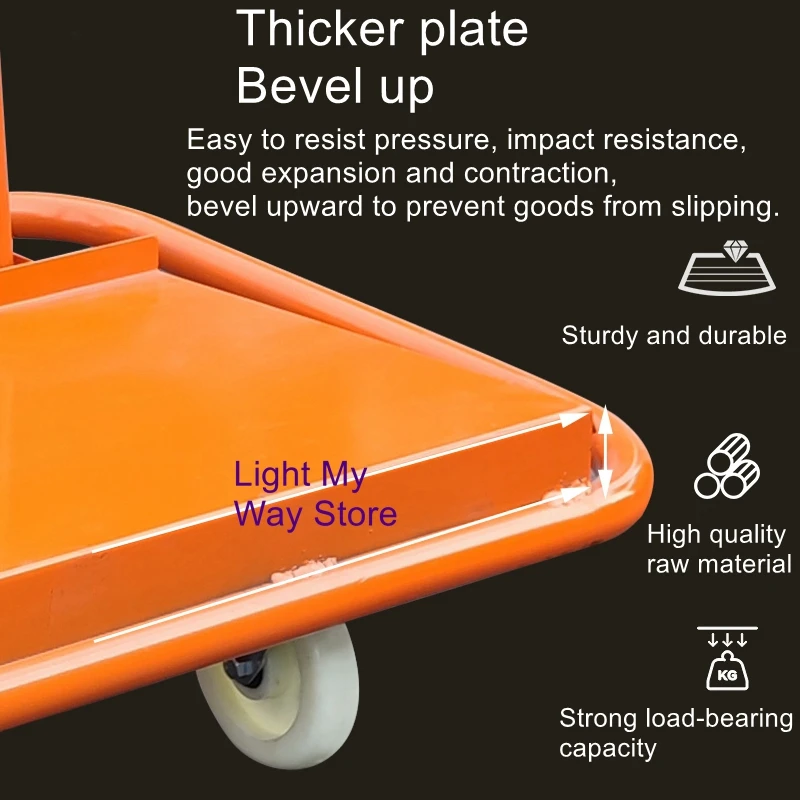 Flatbed truck handling car stainless steel load king can be folded into the push trailer into the hand push tile plank truck