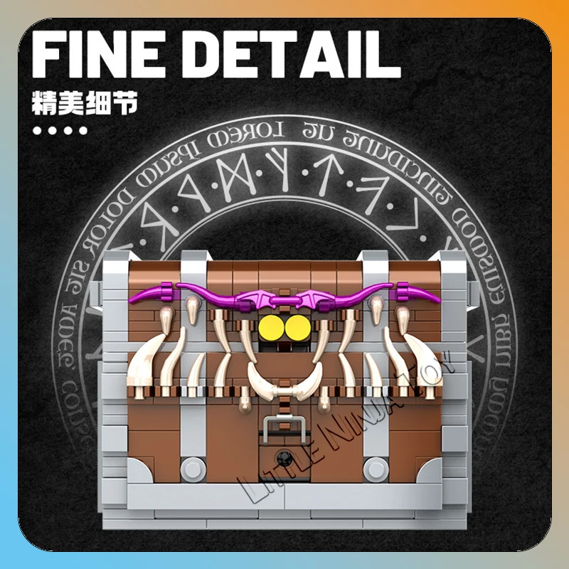 

Новая игрушка-конструктор Monster Treasure Chest JD027 от маленького угла, красивая шкатулка-сокровище для мальчиков и девочек.