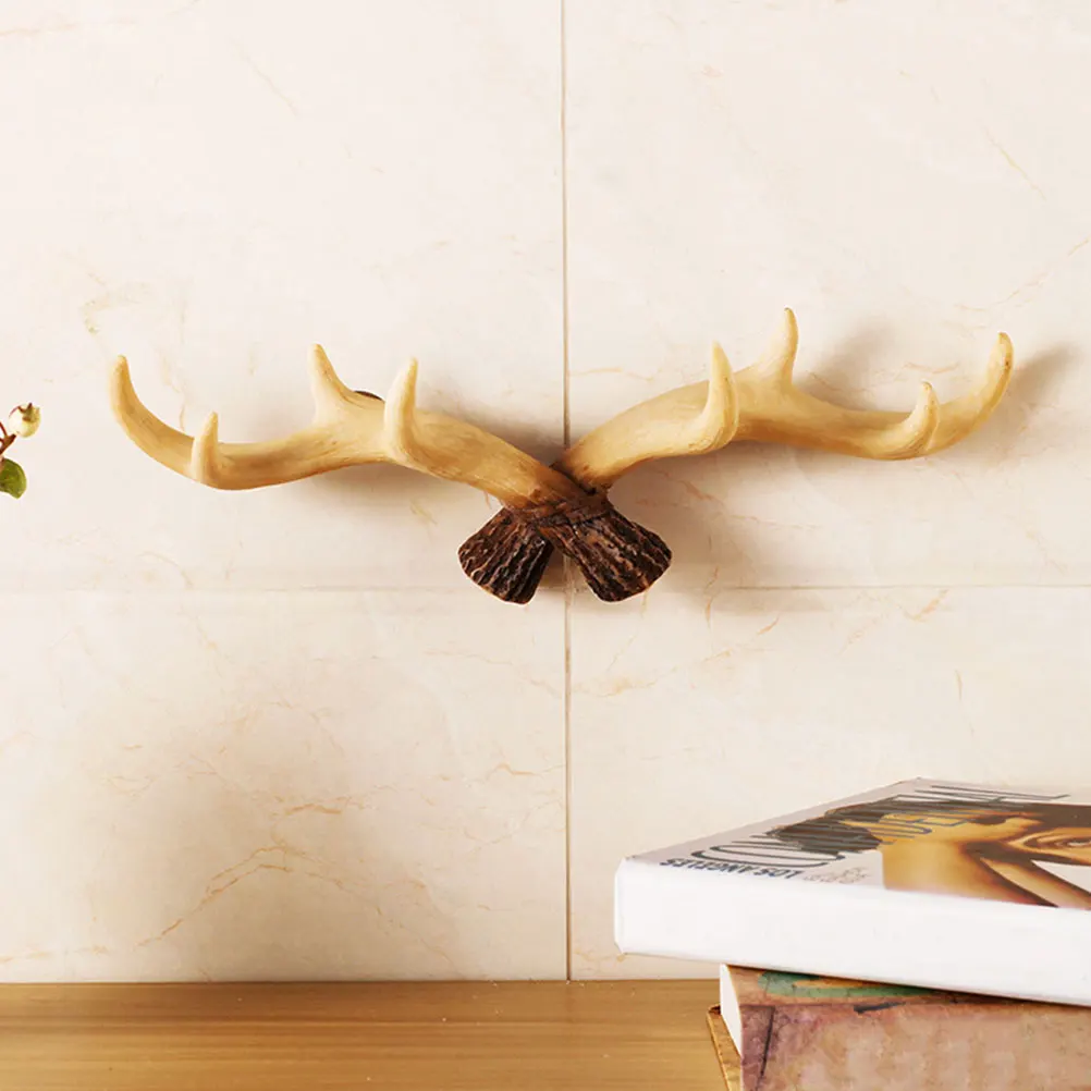 

Antler Wall Hook Retro Resin Decorative Coat Hat Key Hanger Multipurpose Clothes Rack Home Storage ganizer Hooks