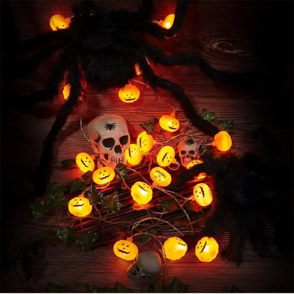 1PC1.5M10LED/3M20LED Halloween Pumpkin Lantern Battery Box Light String, Excluding Battery, Used for Party, Holiday Decoration
