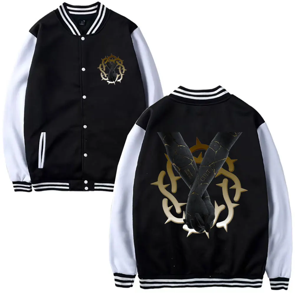 Rapper Rock Band Bad Omens Finding God Before God Finds Me Music Album Print Baseball Uniform Coat Men Fleece Baseball Jacket