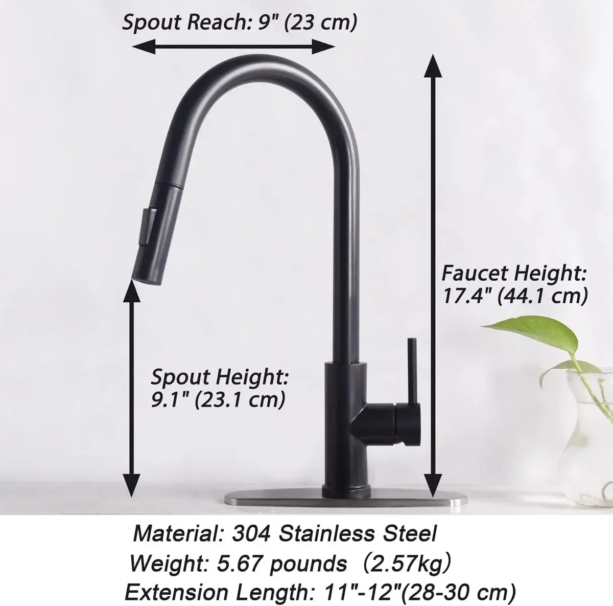Brushed Nickel Kitchen Faucet Single Hole Pull Out Spout Kitchen Sink Mixer Tap Stream Sprayer Head Chrome/Black Mixer Tap