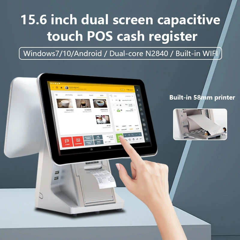 Smart POS Machine Wifi Cash Register Touch Dual Screen Window All in One POS Systems Clothing Store for Pharmacy Restaurants
