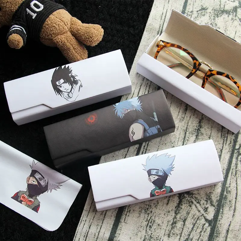 New Naruto Uchiha Sasuke Glasses Case Student Shortsighted Men and Women Portable Anti-Fall Pencil Sunglasses Storage Box Gift