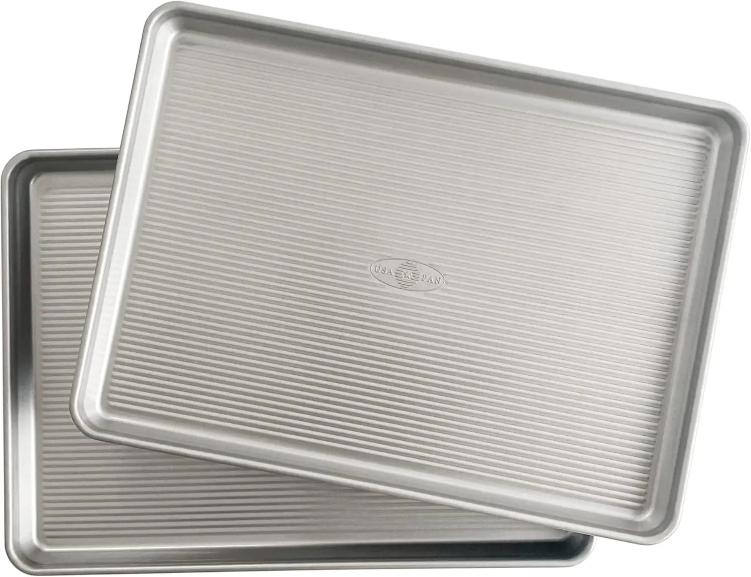 

2-Piece Aluminized Steel Half Sheet Pan Set for Baking, Roasting, Cookies - Commercial Grade