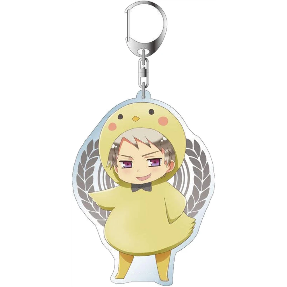 Guo Xiao Luo Anime Peripheral Store Hetalia:The World Twinkle Kigurumi Ver Acrylic Keychain Pendant Ornamen Fans Gifts About 6cm