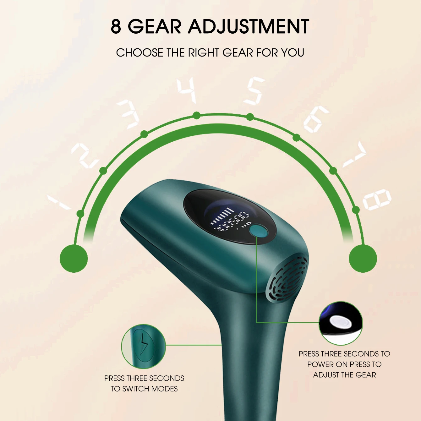 8 Stufen IPL Haarentfernung Handheld LCD Display 900.000 Blitze IPL Epilierer für Frauen Körper Bikinis Scham Professioneller Epilierer