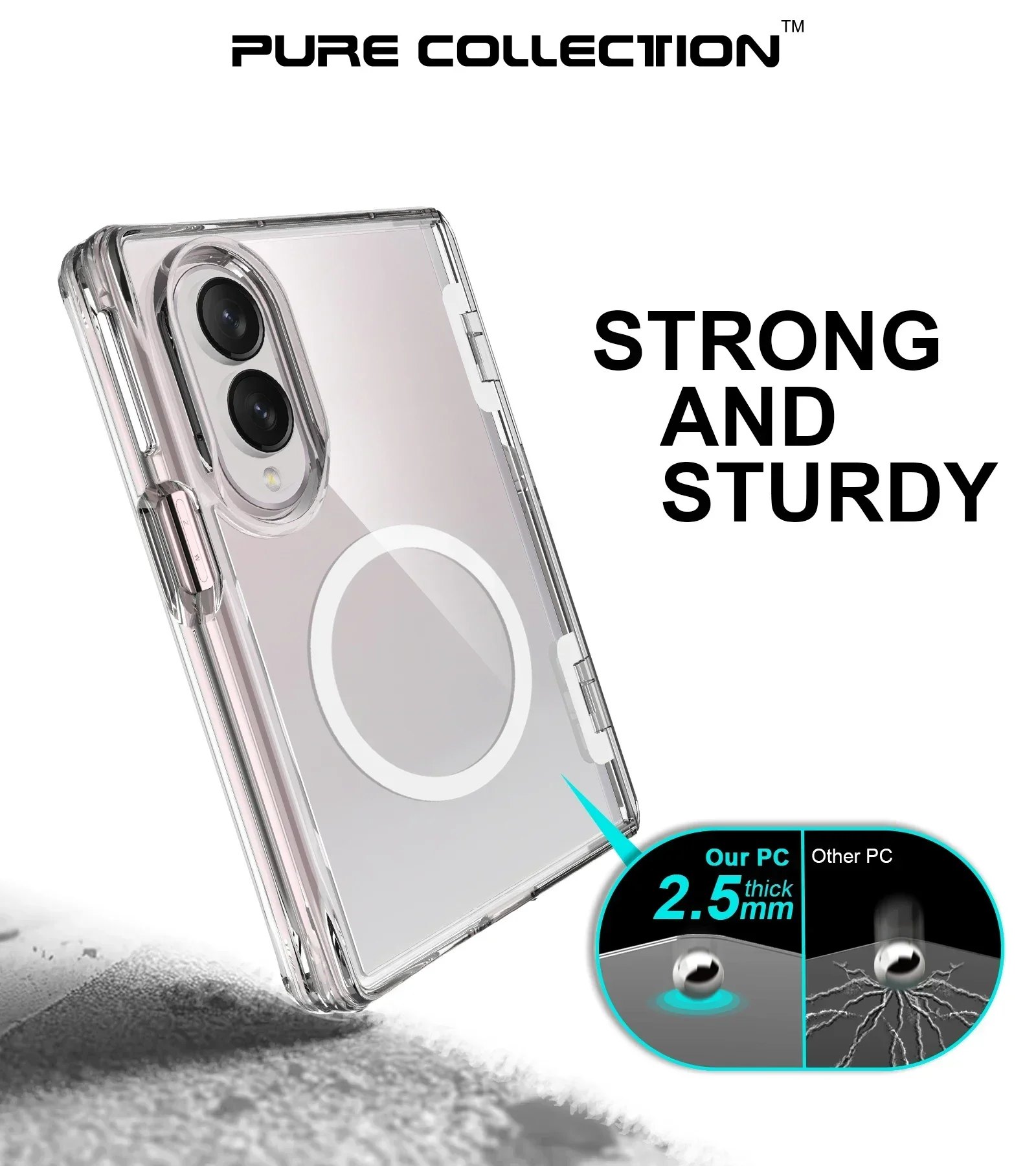 Fold8 Seitenscharnier Unsichtbare Halterung Transparente Handyhülle für Samsung Galaxy Z Fold 8 Ultra Verstärkter Eckenschutz – Detail 2