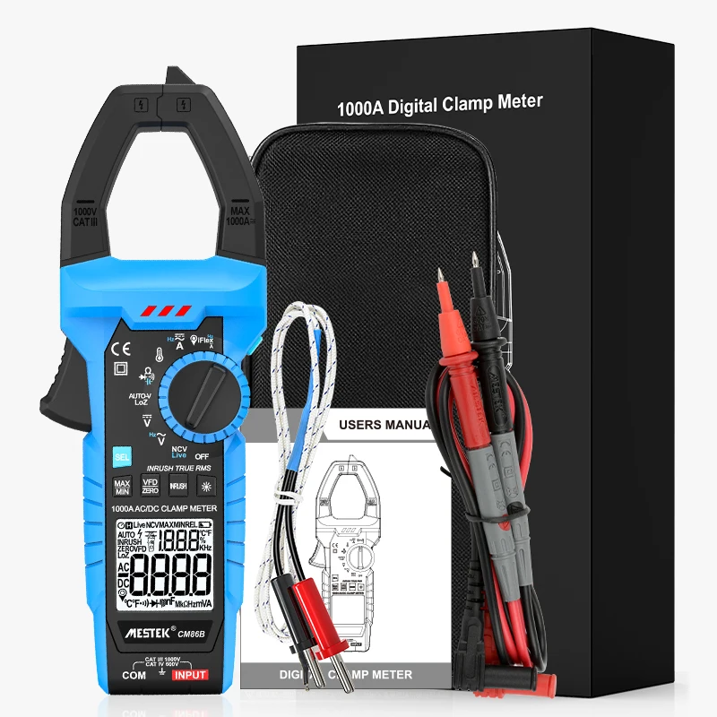 MESTEK CM86 True-RMS 1000A AC/DC Curent Clamp Meter Multimeter Pinza Amperimetrica Tester By iFlex Clamp AC Current Up To 3000A