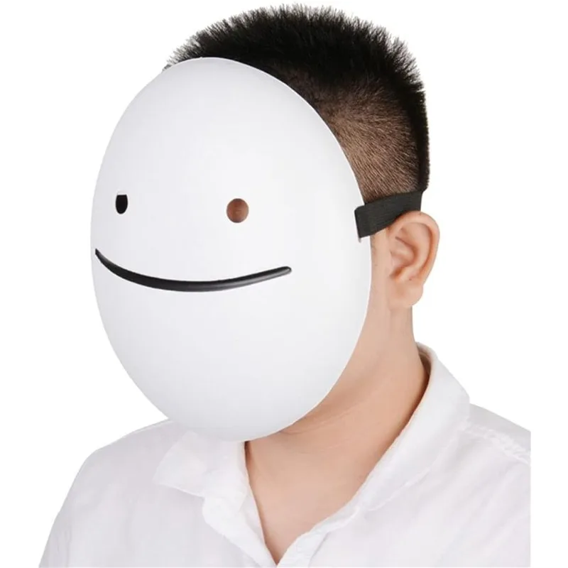 2 piezas de máscara de sonrisa blanca de anime |   Accesorio de cosplay de cara completa para fiesta de Halloween |   Disfraz unisex para hombre y mujer маuben,ма otr кар Tekstьetzlı