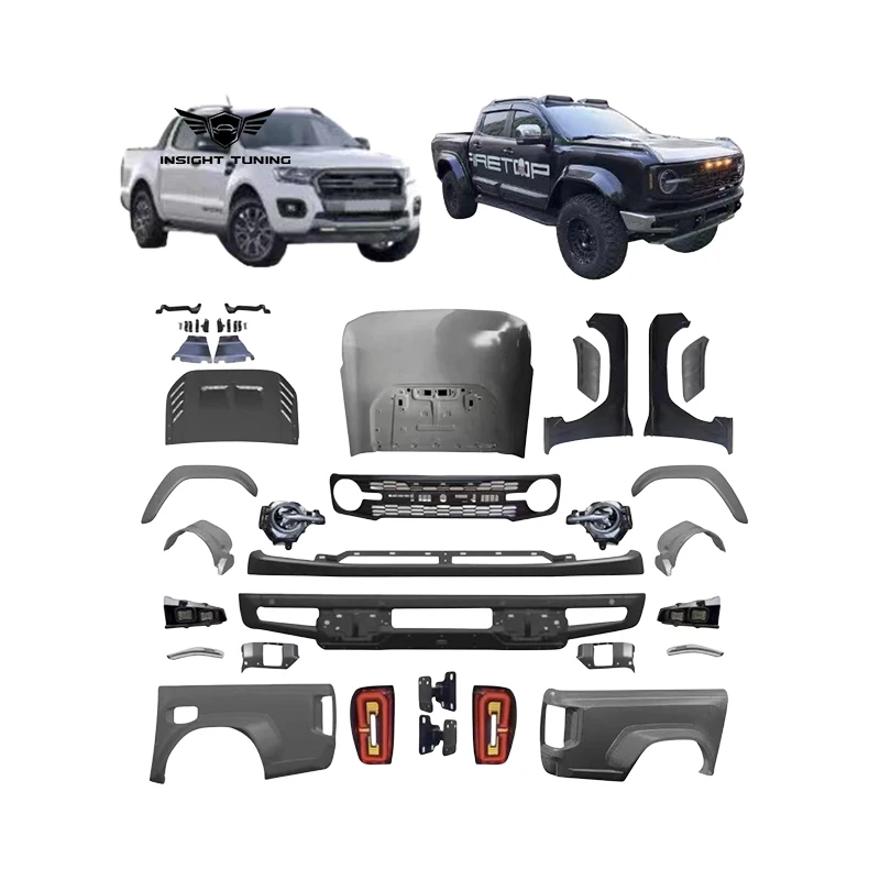 New Design Bodykit Car Bumper LED Lights 2012-2021 For Ford Ranger T6 T7 T8 Up To Bronco Facelift Body Kit