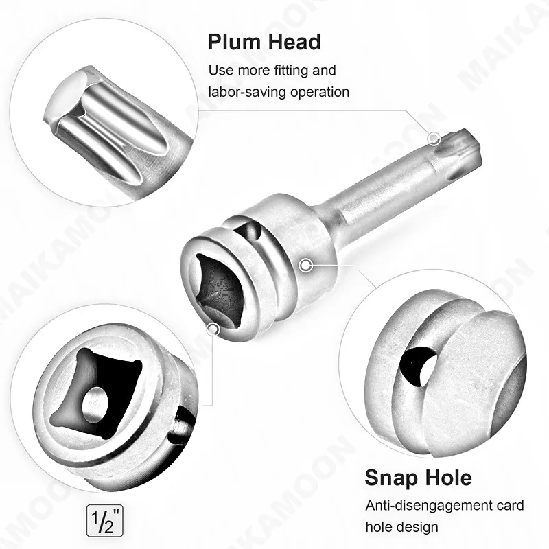 Imagem -03 - Drive Impact Torx Socket Bit Wrench Adaptador Pneumático T20-t80 Nut Batch Head Key Wrench Ferramentas Manuais Conjunto com Caixa para Reparação Automóvel