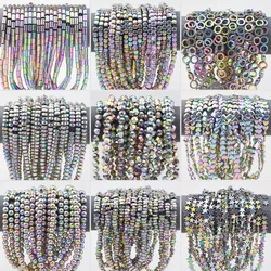 1strand Purple Colorful Round Star Heart Irregular Hematite Natural Stone Spacer Beads For DIY Jewelry Making Bracelets Necklace
