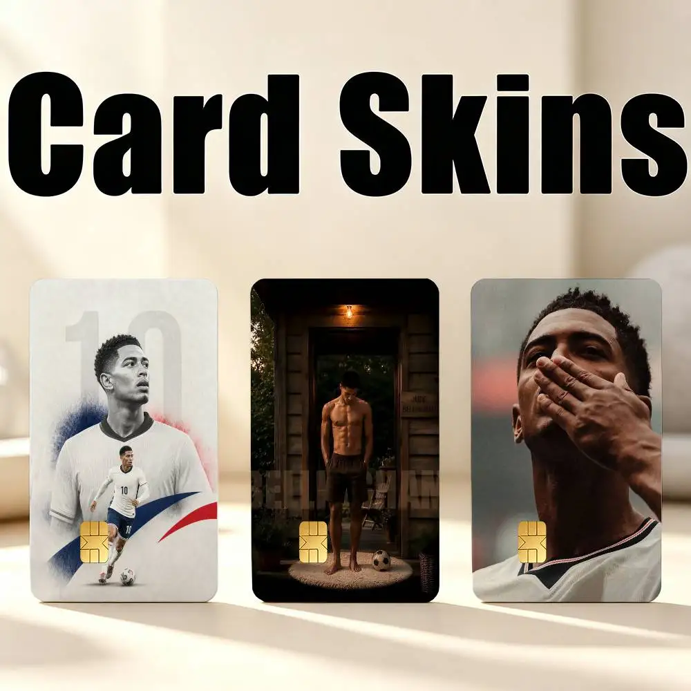 So cool J-Jude Bellingham 1Set 4Pcs Card Skin Stickers, Waterproof Decorative Film for Credit Debit Bank Bus IC Cards