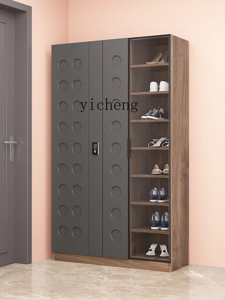 ZK Shoe Cabinet Home Doorway Transparent Large Capacity Multi-Layer High-End Shoe Cabinet with Lock outside the Corridor