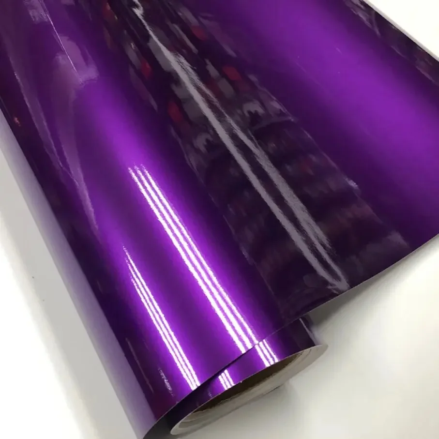 

2025 Highest Quality Super Glossy Metallic Midnight Purple Vinyl Wrap Film Glossy Purple Vinyl Wrap for Car Wrap for Motorcycle
