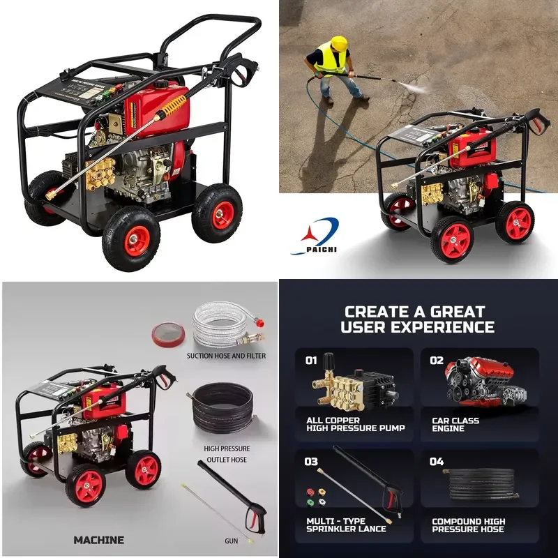 for CE Diesel Pressure Washer 250 bar 188FE 3600 psi Commercial Vehicle Washer High Power Cleaning Machine for Car Truck