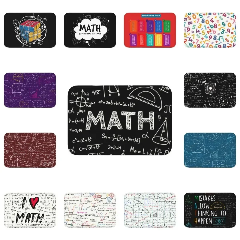 Math Teachers Gifts Floor Door Kitchen Bath Mat Anti-Slip Outdoor Geek Science Mathematics Doormat Garage Entrance Rugs