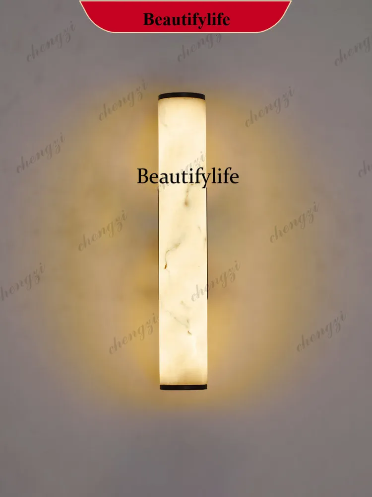 M138 Medieval French style living room background wall light imitation marble wall light designer high-end wabi-sabi bedroom