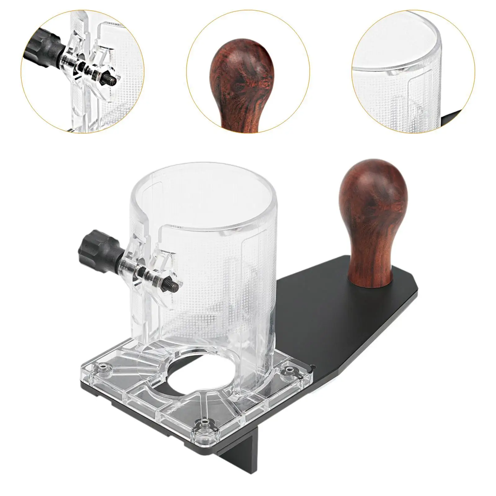 Woodworking Trimmer Router Transparent Base Slotting Chamfering Bracket