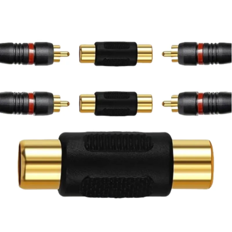 

RCA Audio Converter Gold Plated Plug Sound Adapter Female to Female Coupler Sound Cable Connector