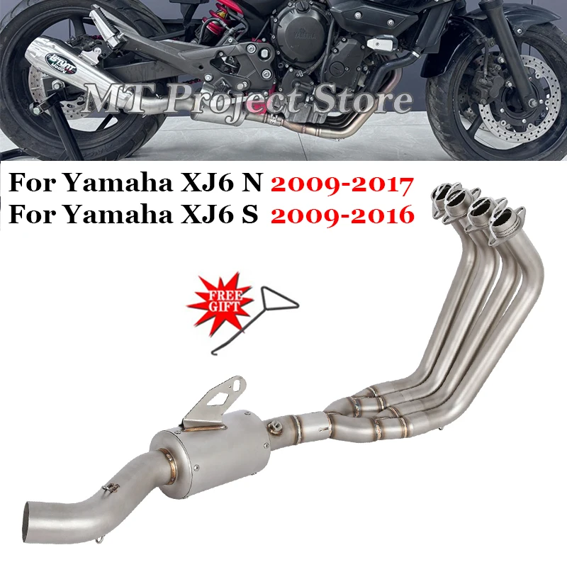 

Slip On For YAMAHA XJ6N XJ6S XJ6 N S 2009 - 2016 2017 Motorcycle Exhaust Muffler System Escape Moto Tube Front Middle Link Pipe