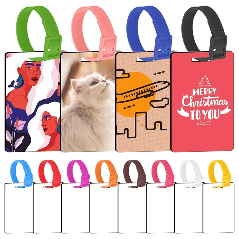 

【A10R】White Luggage Tags Density Board Luggage Tags 12Pcs White Blank Travel Bag Luggage Tags With Straps Double-Sided Identifie