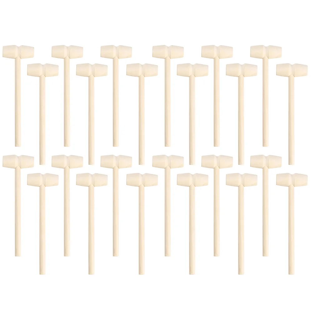 

24pcs Mini Wooden Hammer Baby Beat Toy Smooth Safe for Kids Muscle Development Hand Eye Coordination Training Knock