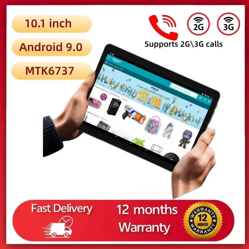 Gift Stand Silicone Case 10.1" Android 9.0 Tablet For Kids Supports 2G\3G Calls MTK6737 Quad-Core 2GB+32GB GSM 1280 x 800 IPS
