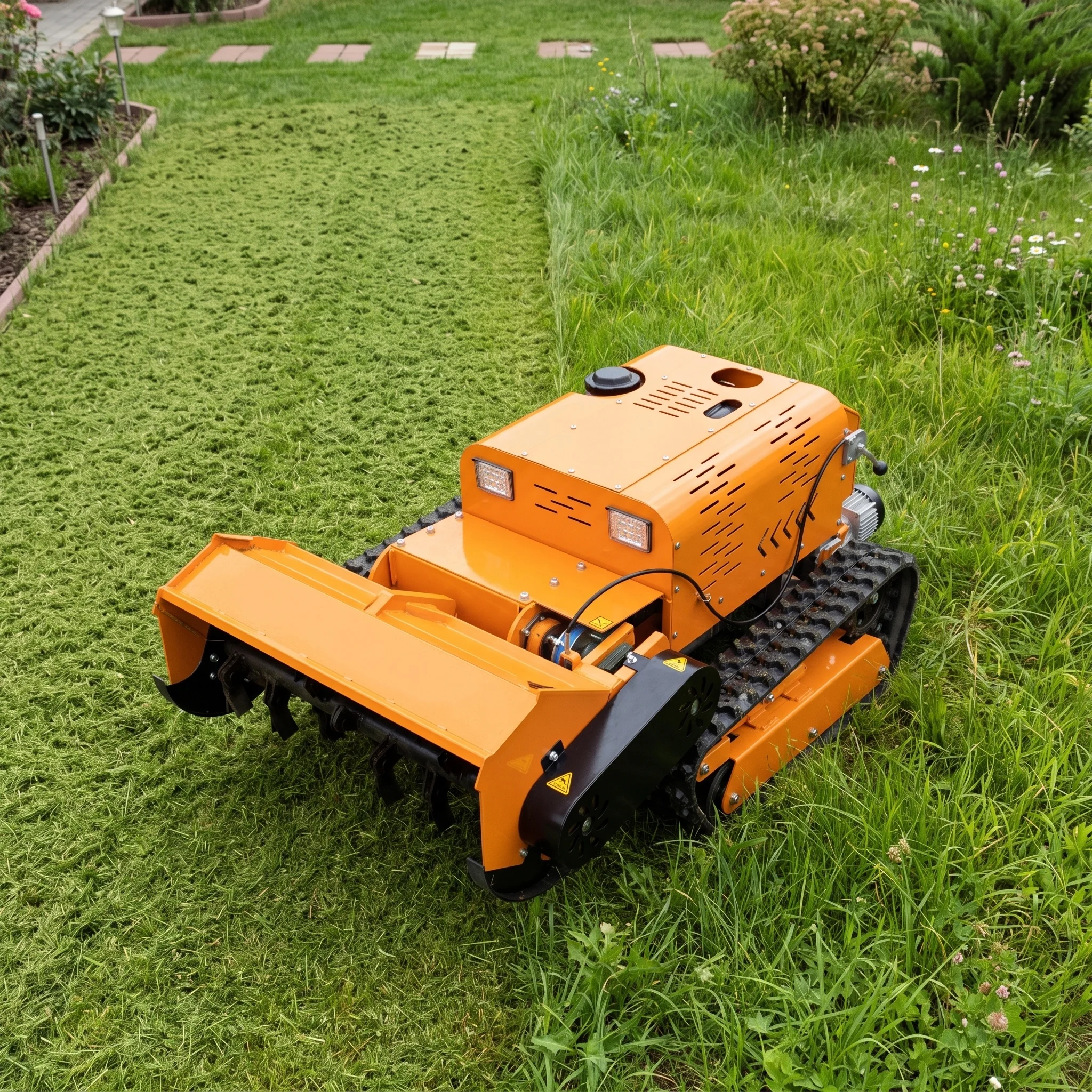 Remote Control Lawn Mower Snow Blade Plow Robot High Safety Gearbox Bearing Garden Grass Cutting Crawler Clearing Machine
