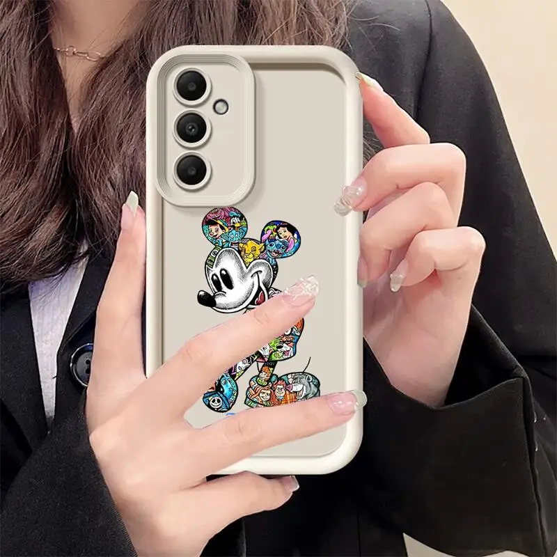 phone case for Samsung Galaxy A55 A52 A33 cases A24 A15 A12 A23 A22 5G A54 A52s A53 A14 funda Cover Disney Mickey Stitch Minnie