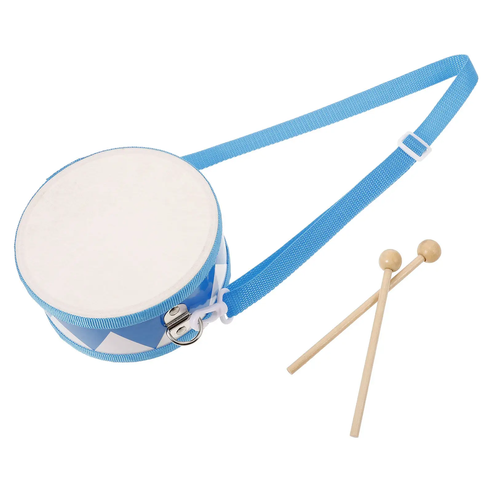 1Set Double-Sided Sheepskin Texture Drum Wooden Hand Percussion for Music Skill Development Drum Set Blue