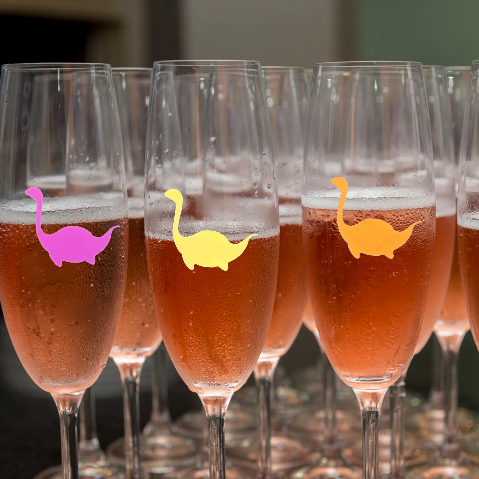 

12 Pcs Glass Markers Silicone Reusable Decorative Stickers Goblet Identifiers Lightweight Party Favors Bar Tools Charm Set