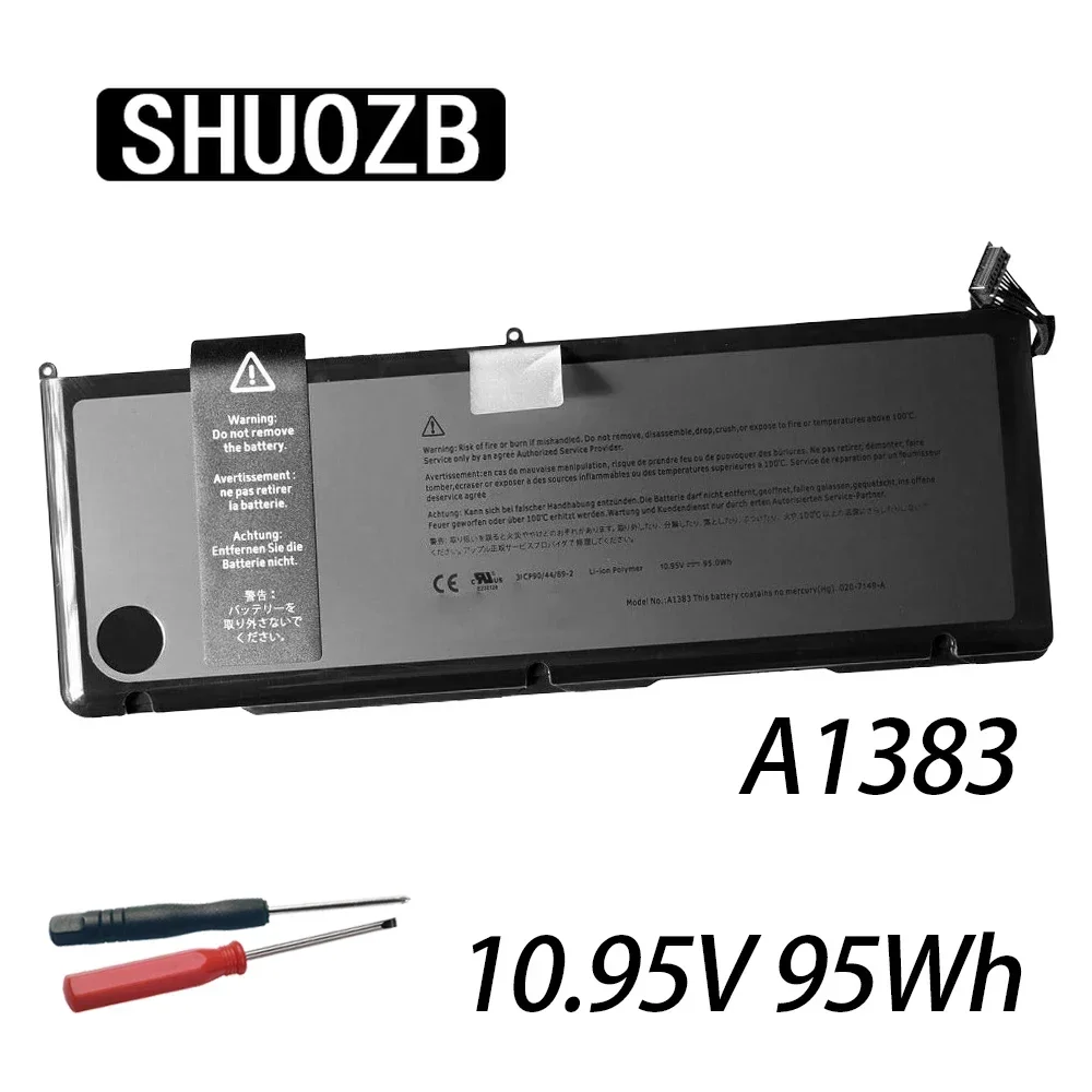 

Аккумулятор SHUOZB A1383 для ноутбука Apple MacBook Pro, 17 дюймов, 2011 дюйма, A1297 020-7149-A10 MC725LL/A MD311LL/A MB604LL/A Series, 10,95 в, 95 Вт/ч