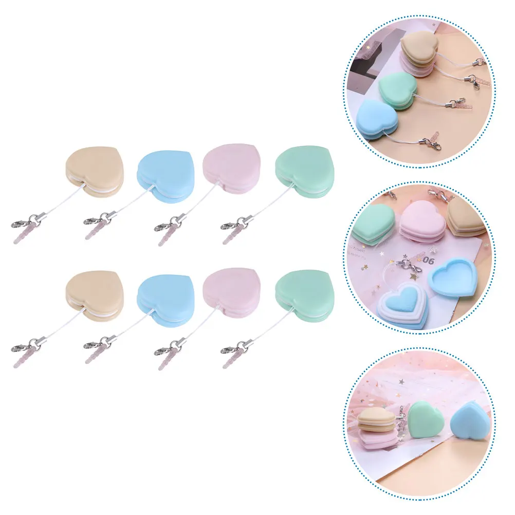 

8pcs Heart Design Screen Wipe Cloths Phone Cleaner Pendant Silicone Mixed Color Portable Camera Lens Cleaning Accessories For