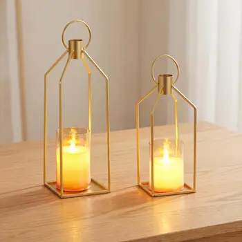19+22in Decorative Candle Lanterns, LED Flameless Candle Lantern | Battery Operated Hanging Lanterns with Remote and Timer for Home Decor 1