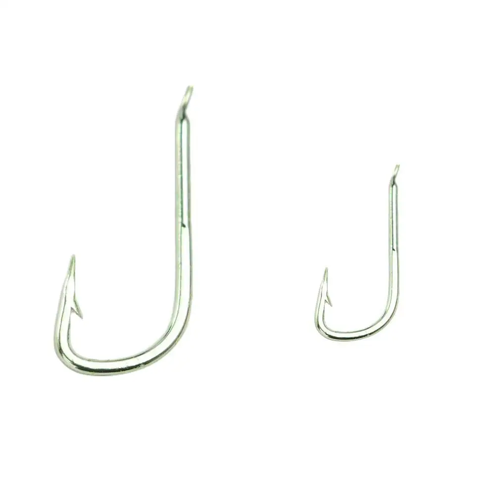 

50Pcs With Barbs Flat Sleeve Hook with Barbs Without Barbs Long Handle Small Fish Hook Thin Green Green Fishing Hook