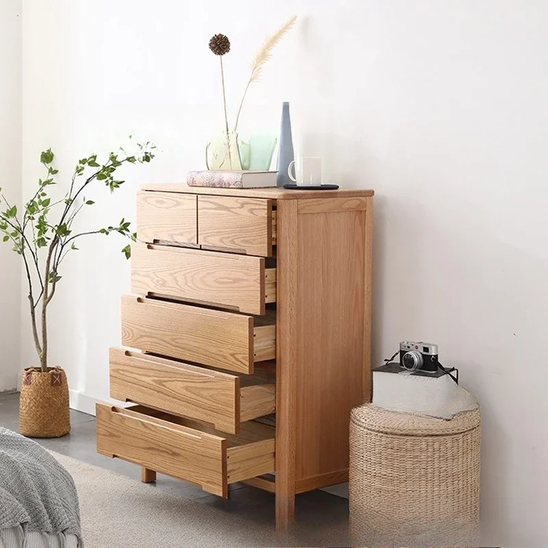 북유럽 원목 2 + 4 여섯 개의 서랍장 현대적이고 심플한 침실 수납장, 소형 아파트 거실용 수납장