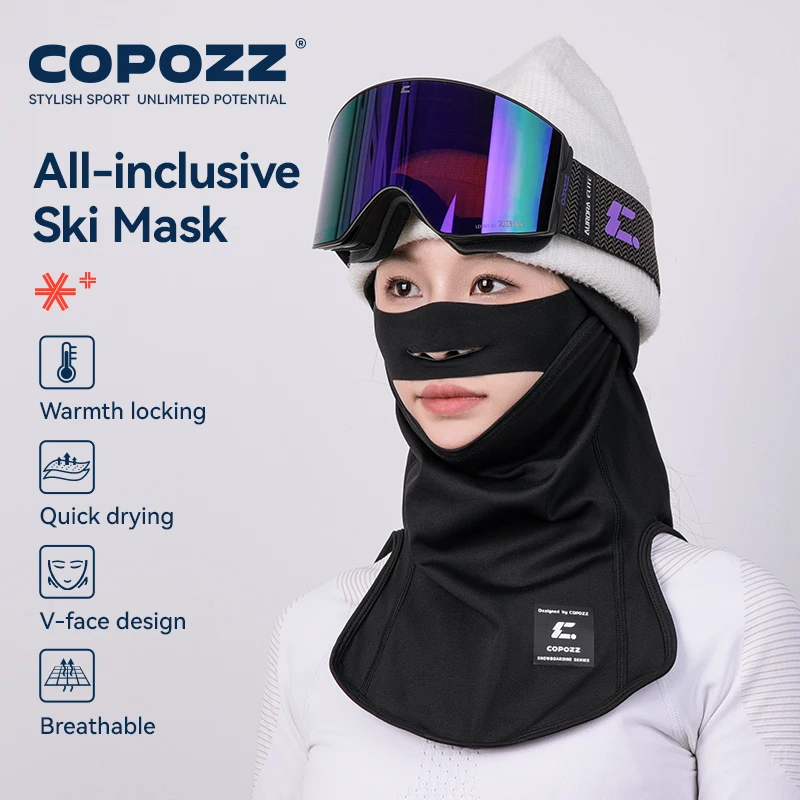 COPOZZ Men Women Full Face Mask Ski Cycling Hunting Head Neck Cover Helmet Liner Headgear Breathable Anti-UV Adult Sport Gear