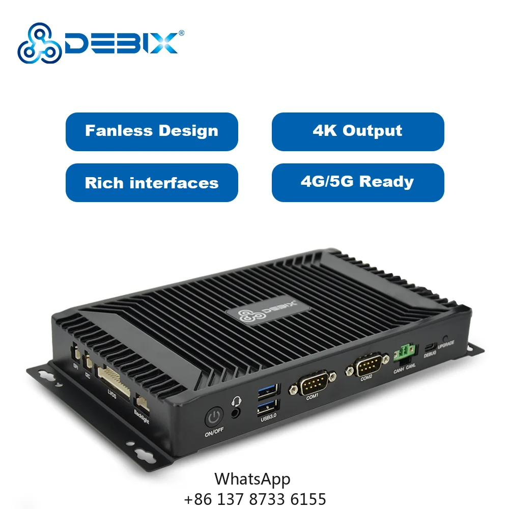 

DEBIX IMX8MP Custom Industrial PC 2GB/4GB/8GB Memory 256GB Storage Edge Computing NPU Acceleration RS232/RS485 Ports Legacy