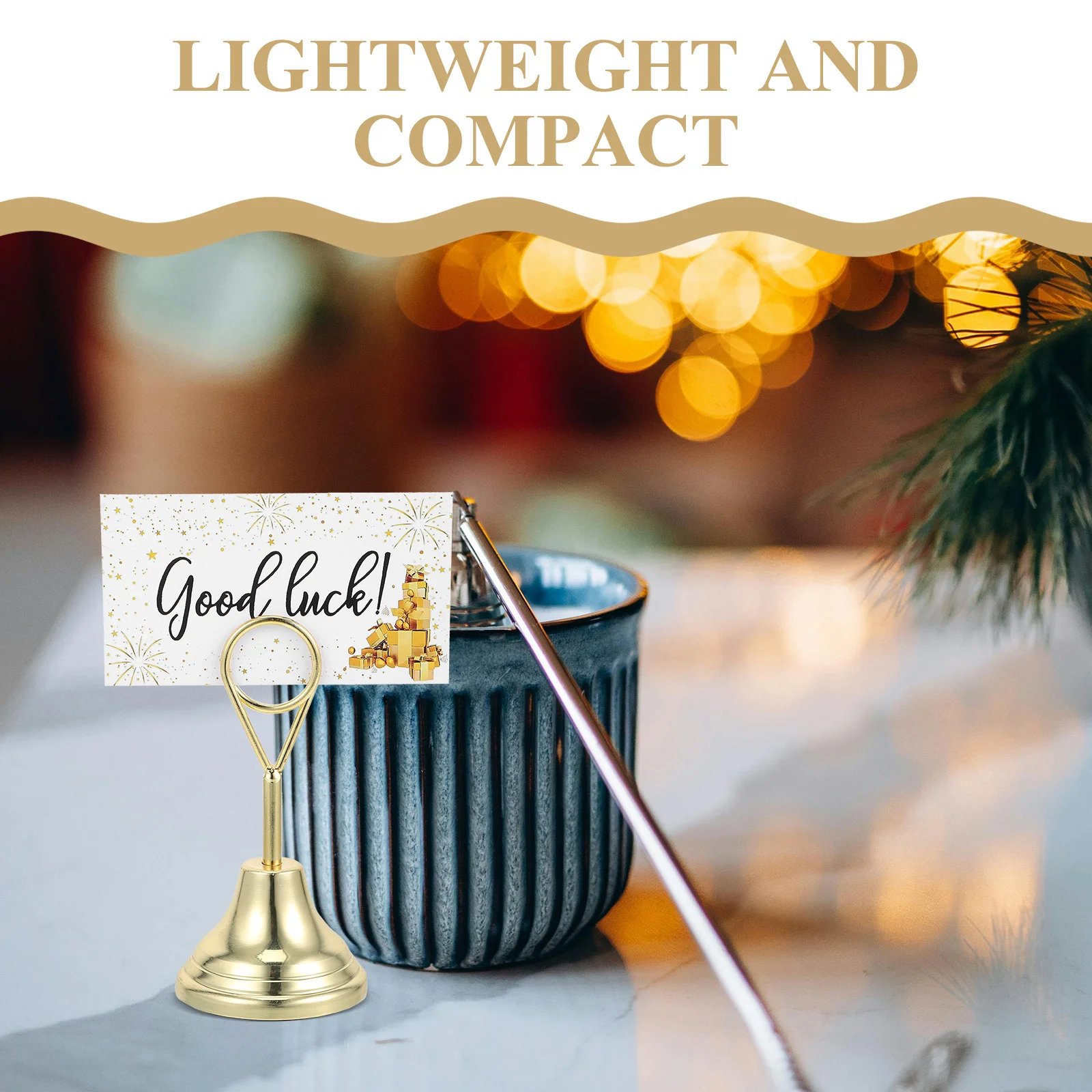 2pcs Multifunctional Business Card Holder 10Cm Gold Metal Desktop Organizer Stand For Office Desk Display Name Card Clip Memo