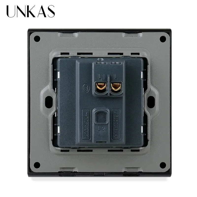 UNKAS 1 2 3 4 عصابة 1/2 طريقة الجدار الخفيفة تشغيل / إيقاف التبديل رمادي 4D لوحة النقش الرجعية سبائك الزنك الفاخرة تمرير من خلال رمادي 86 مللي متر