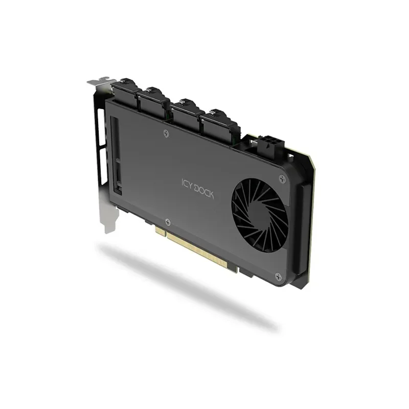 4-Disk M.2 NVMe SSD hard disk box PCIe5.0 adapter card PCIe4.0 hard disk extraction box Tool-free installation can extract