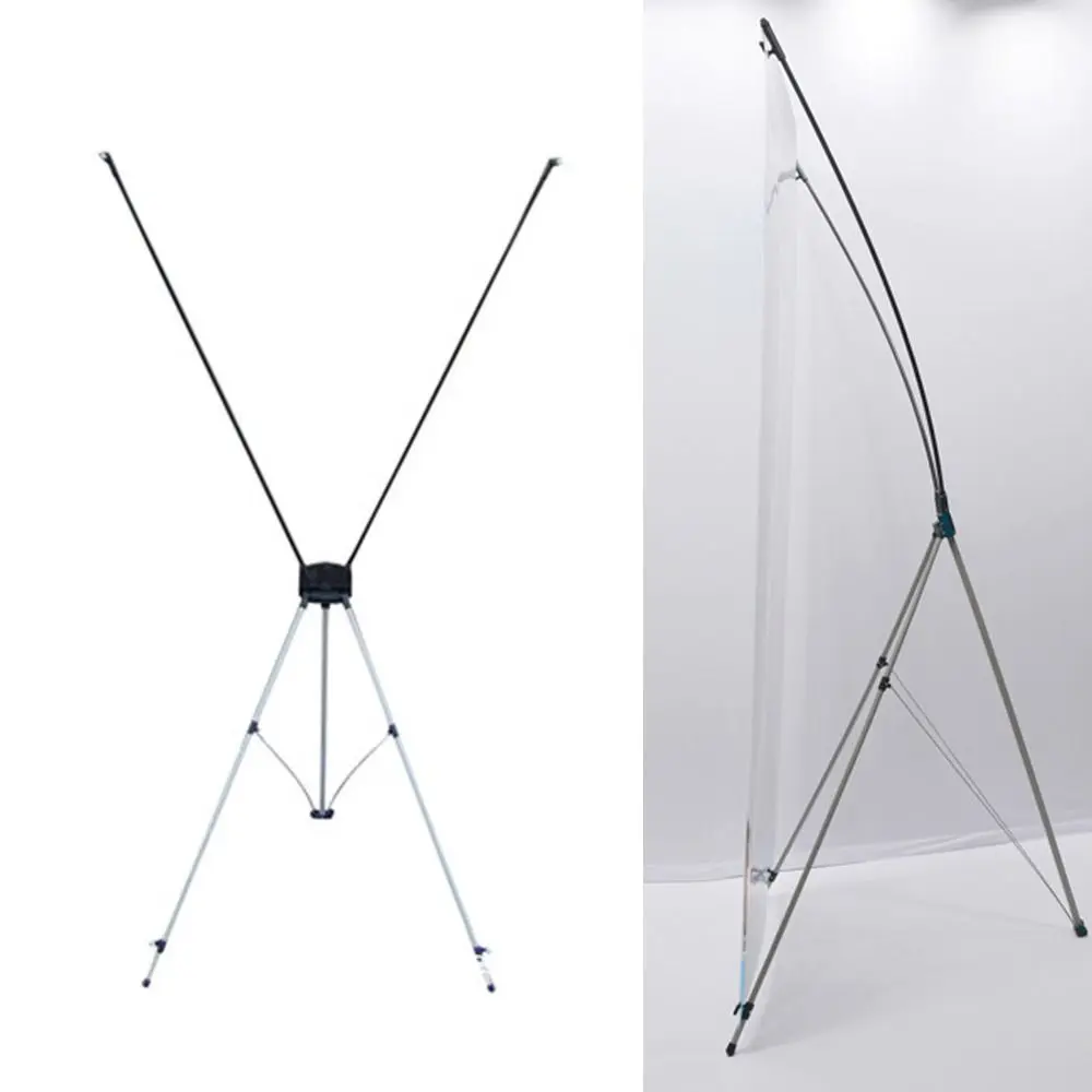 

X Shape Banner Stand Portable Design Self-assembly Poster Display Stand Removable Plastic Rod Booth Display Racks