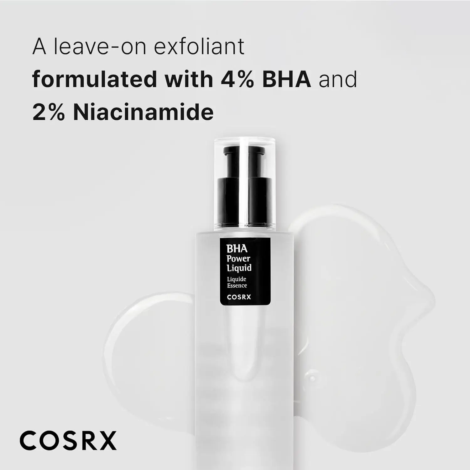 COSRX Niacinamide 2% + BHA 4% Blackhead Exfoliant Toner 3.38 fl.oz / 100ml, Korean Toner, Blackhead Remover