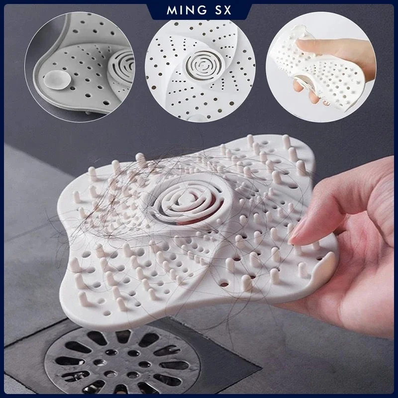 Shower Hair Filter Stopper Anti-blocking Hair Catcher Strainer Sewer Bathroom Floor Drain Cover Kitchen Sink Deodorant Trap Plug